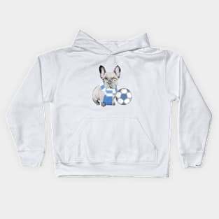 Football Supporting French Bulldog Kids Hoodie